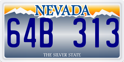 NV license plate 64B313