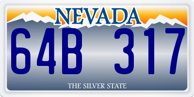 NV license plate 64B317