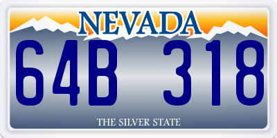 NV license plate 64B318