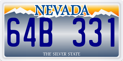 NV license plate 64B331