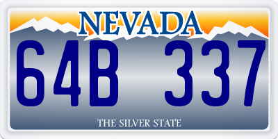 NV license plate 64B337