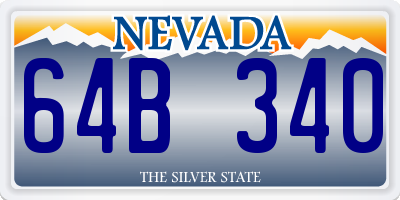 NV license plate 64B340