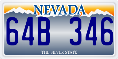 NV license plate 64B346