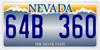 NV license plate 64B360