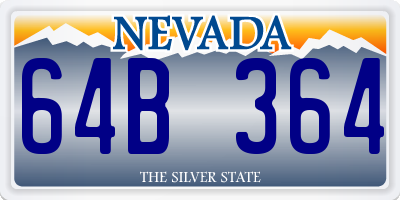 NV license plate 64B364