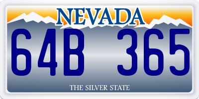 NV license plate 64B365