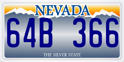 NV license plate 64B366