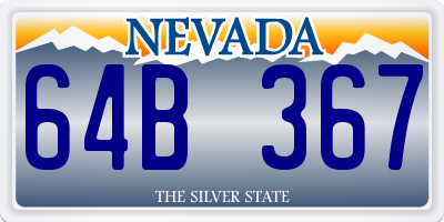 NV license plate 64B367