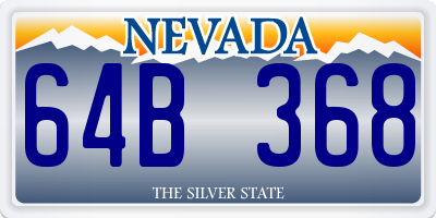 NV license plate 64B368