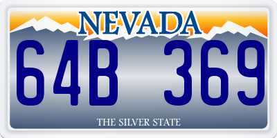 NV license plate 64B369