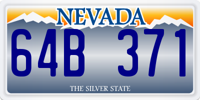 NV license plate 64B371