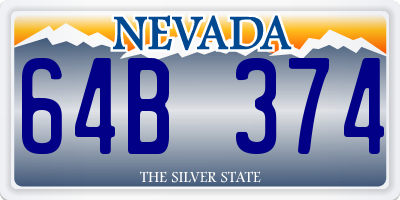 NV license plate 64B374