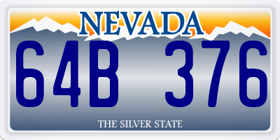 NV license plate 64B376