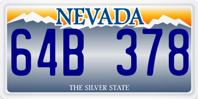 NV license plate 64B378