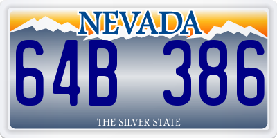 NV license plate 64B386