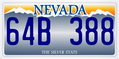 NV license plate 64B388