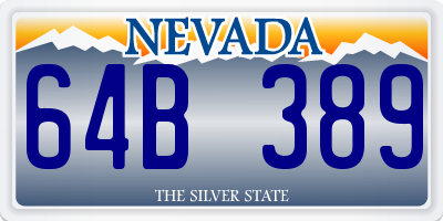 NV license plate 64B389