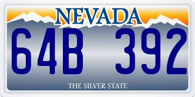 NV license plate 64B392