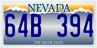 NV license plate 64B394