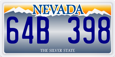 NV license plate 64B398