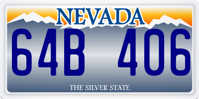 NV license plate 64B406