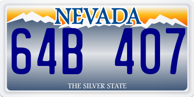 NV license plate 64B407