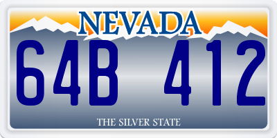 NV license plate 64B412
