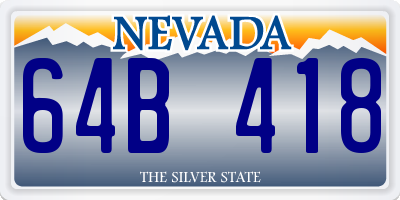 NV license plate 64B418