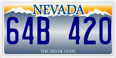NV license plate 64B420