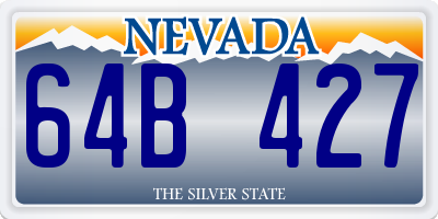 NV license plate 64B427