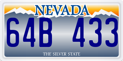 NV license plate 64B433