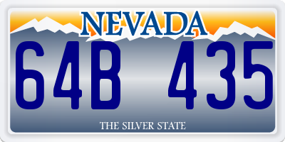 NV license plate 64B435