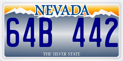 NV license plate 64B442