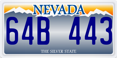 NV license plate 64B443