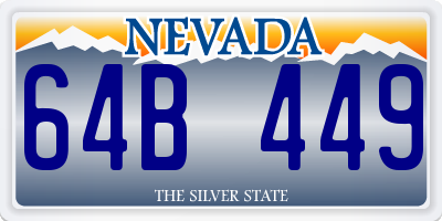NV license plate 64B449