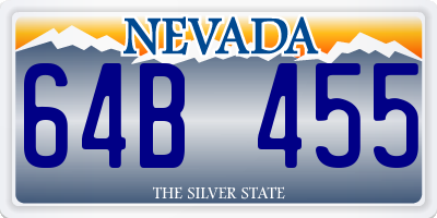 NV license plate 64B455