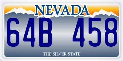 NV license plate 64B458