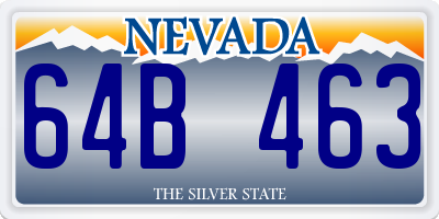 NV license plate 64B463