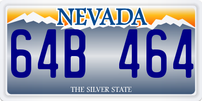 NV license plate 64B464