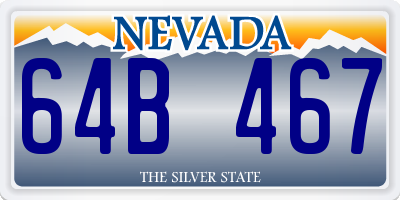 NV license plate 64B467
