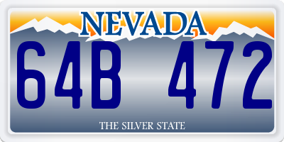 NV license plate 64B472