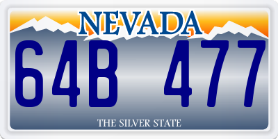 NV license plate 64B477