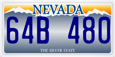 NV license plate 64B480