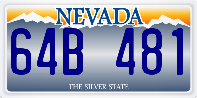 NV license plate 64B481