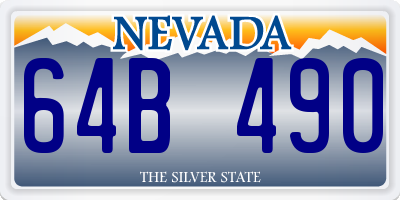 NV license plate 64B490