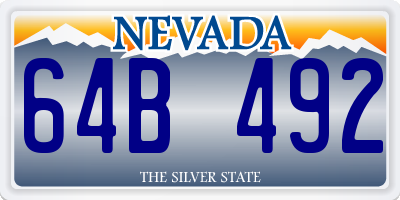 NV license plate 64B492