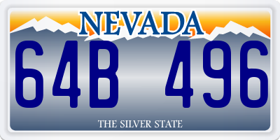 NV license plate 64B496