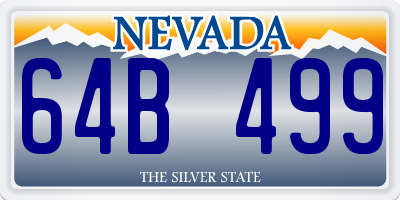 NV license plate 64B499