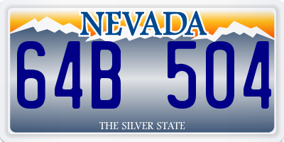 NV license plate 64B504