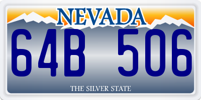 NV license plate 64B506